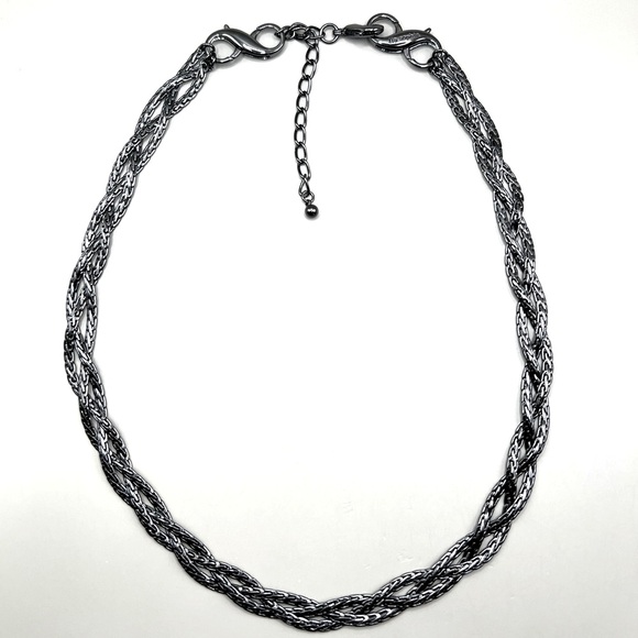 lia sophia “Classified” 3-strand necklace & “In the Groove” pendant, hematite - Picture 4 of 11